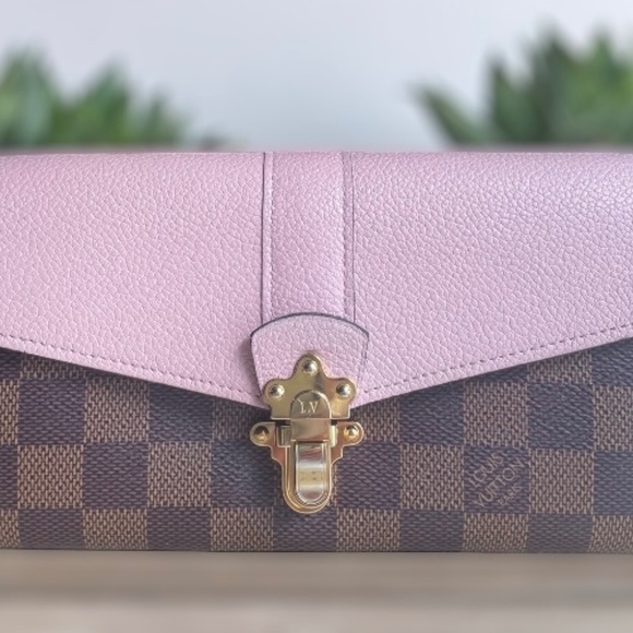 Louis Vuitton Handbags - Louis Vuitton Clapton Damier Ebene Long Wallet (in pink Magnolia color )
